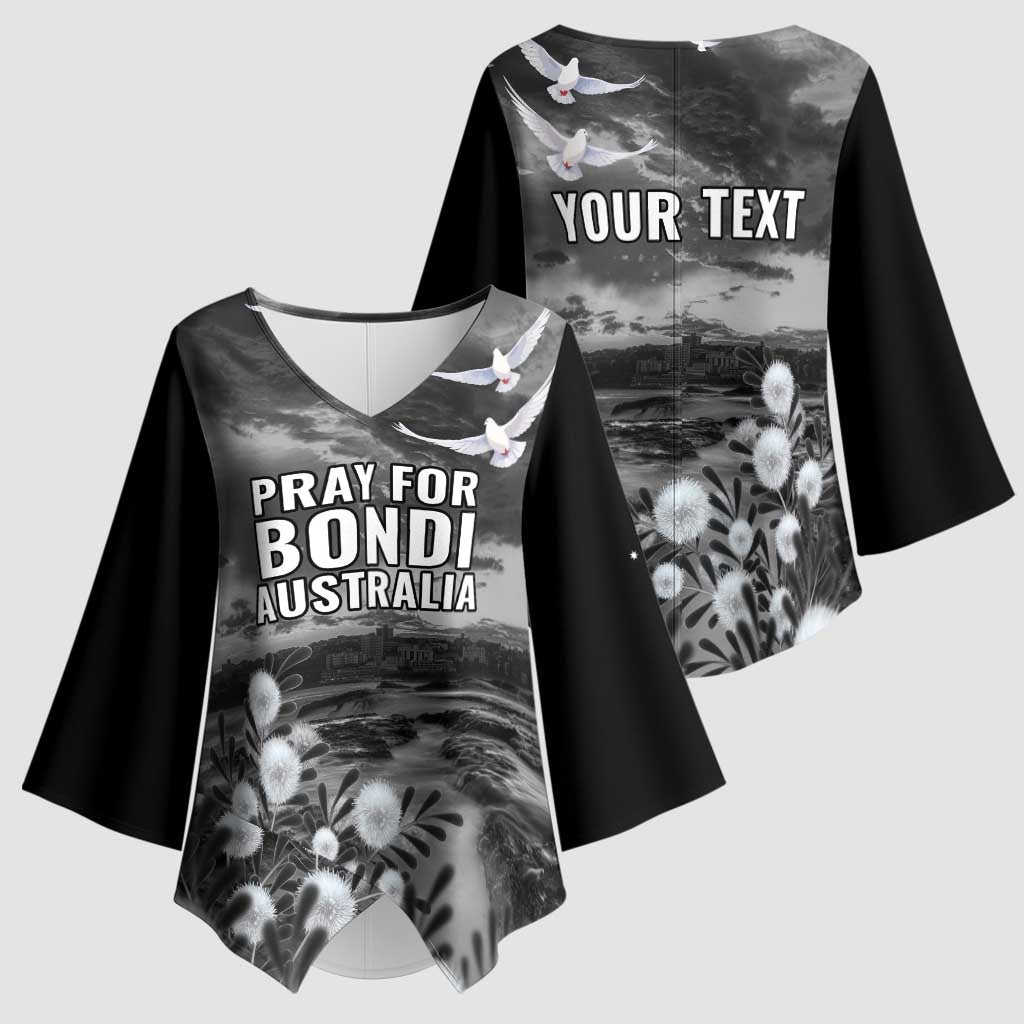 Bondi Beach Sydney Personalised Kimono Sleeve Blouse Pray For Bondi Australia - Aussie Hoodie