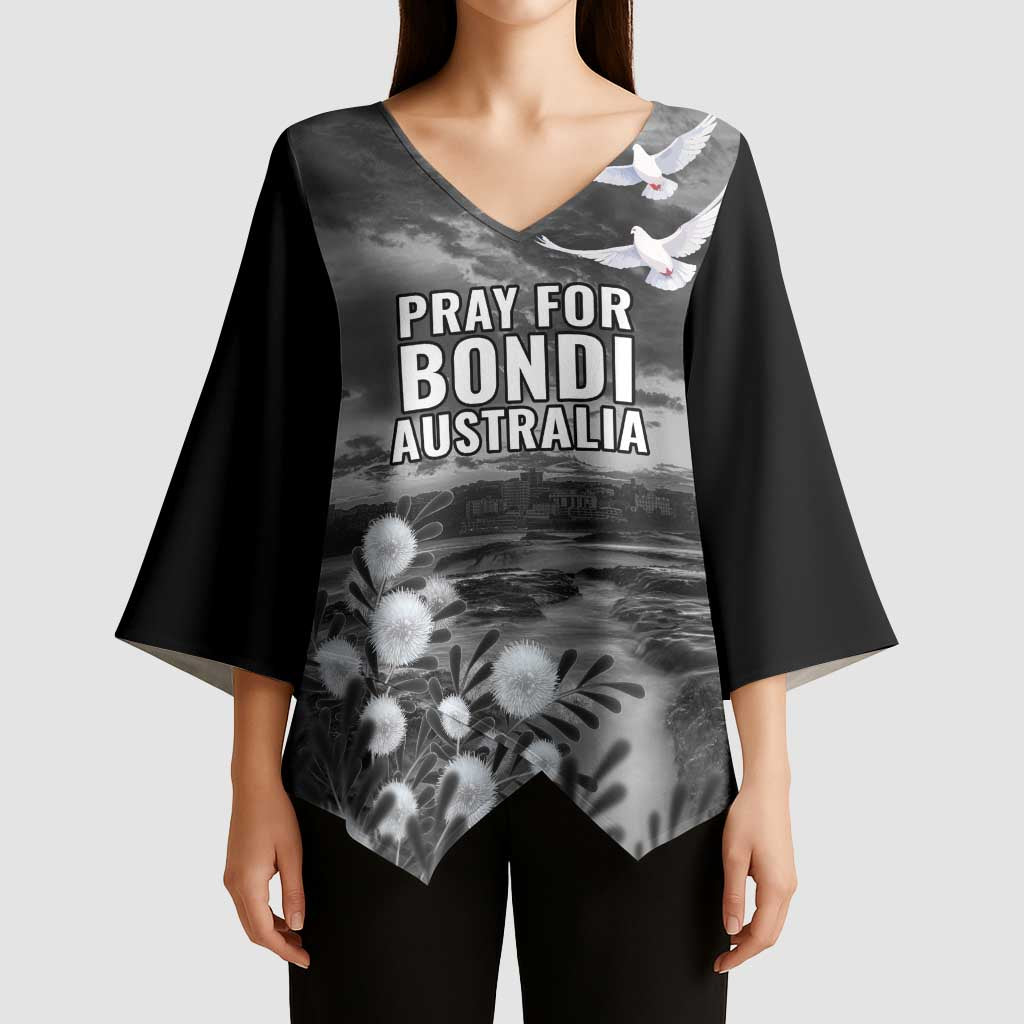 Bondi Beach Sydney Personalised Kimono Sleeve Blouse Pray For Bondi Australia - Aussie Hoodie