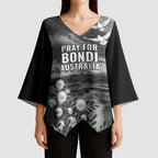 Bondi Beach Sydney Personalised Kimono Sleeve Blouse Pray For Bondi Australia - Aussie Hoodie