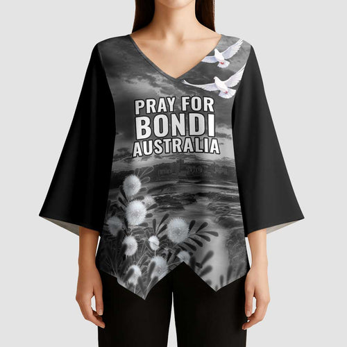 Bondi Beach Sydney Personalised Kimono Sleeve Blouse Pray For Bondi Australia - Aussie Hoodie