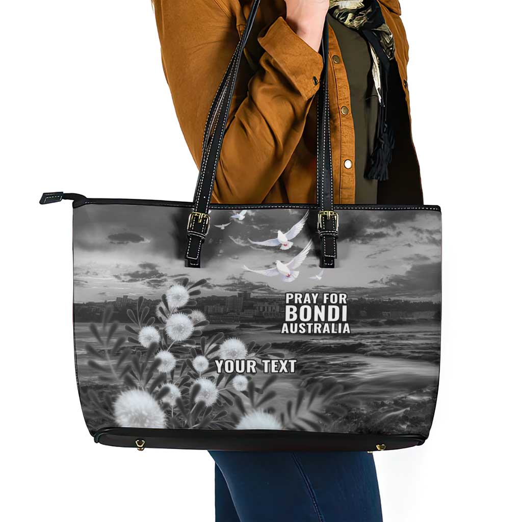 Bondi Beach Sydney Personalised Leather Tote Bag Pray For Bondi Australia - Aussie Hoodie