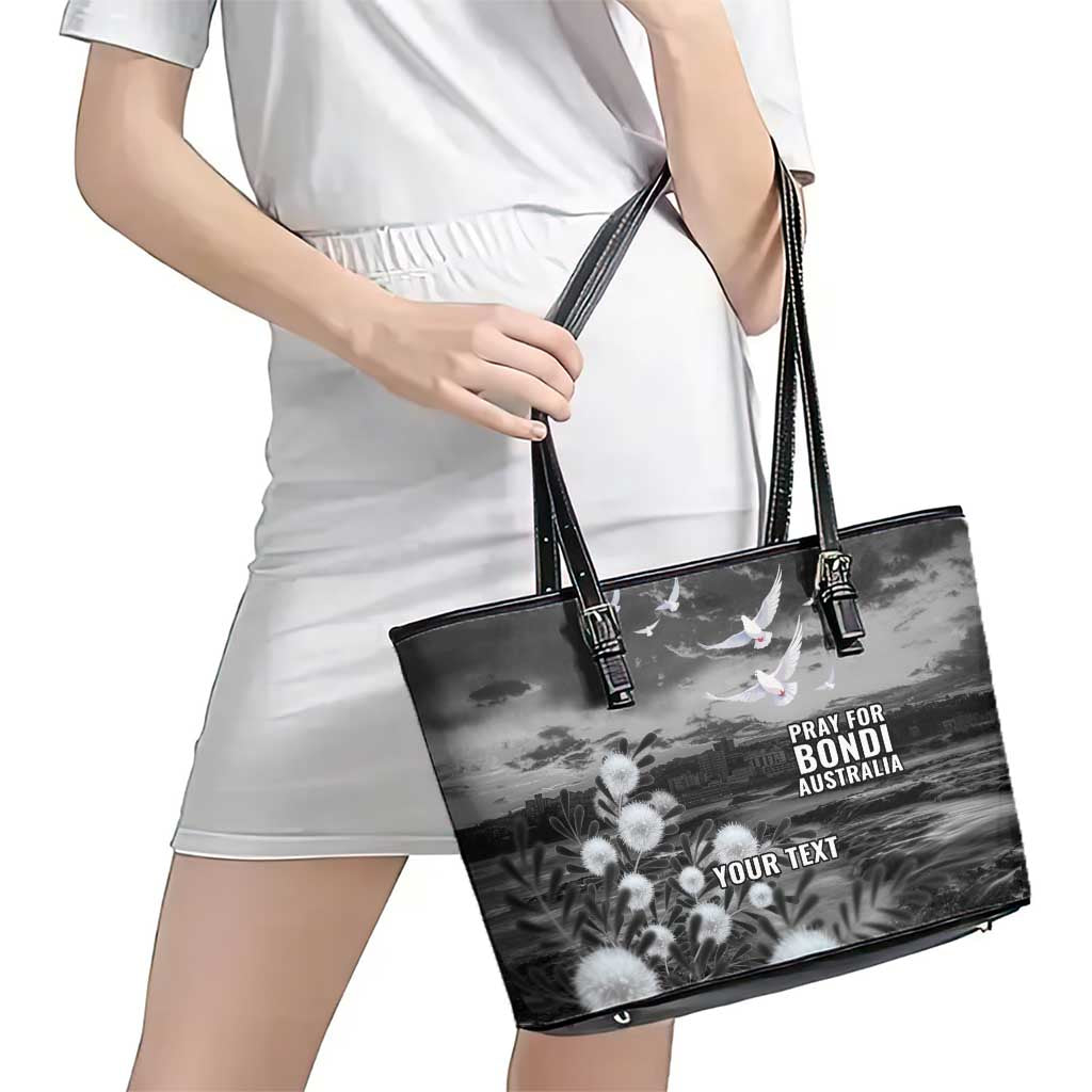 Bondi Beach Sydney Personalised Leather Tote Bag Pray For Bondi Australia - Aussie Hoodie