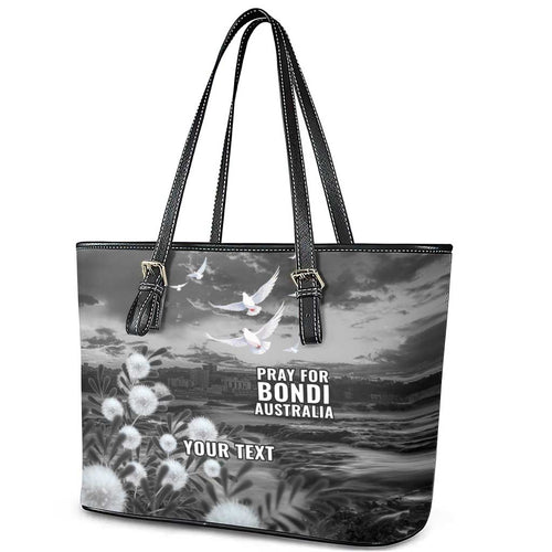 Bondi Beach Sydney Personalised Leather Tote Bag Pray For Bondi Australia - Aussie Hoodie