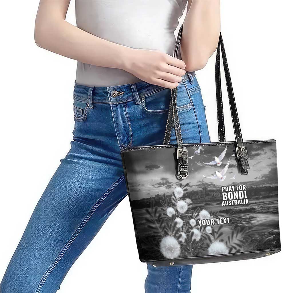 Bondi Beach Sydney Personalised Leather Tote Bag Pray For Bondi Australia - Aussie Hoodie