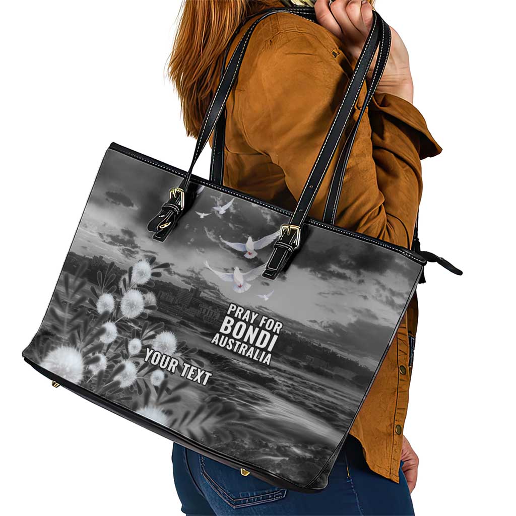 Bondi Beach Sydney Personalised Leather Tote Bag Pray For Bondi Australia - Aussie Hoodie