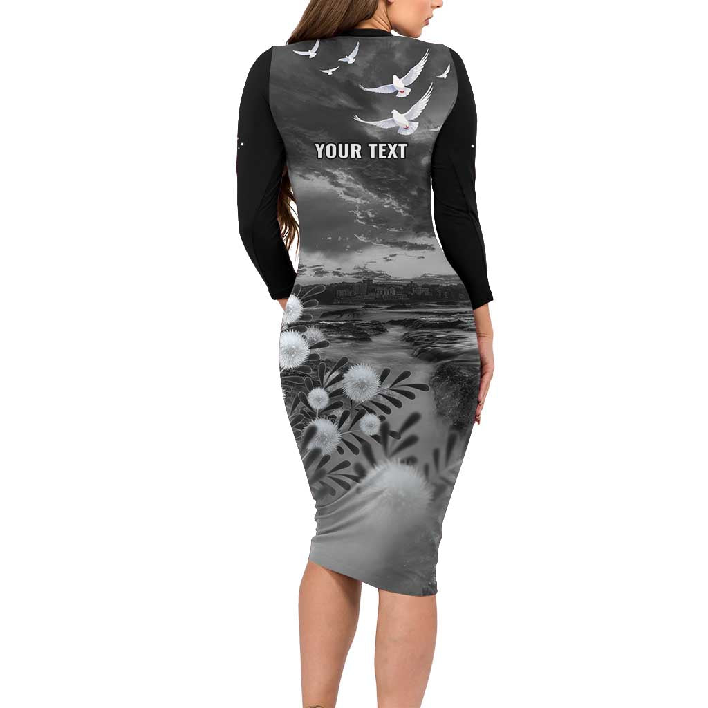 Bondi Beach Sydney Personalised Long Sleeve Bodycon Dress Pray For Bondi Australia - Aussie Hoodie