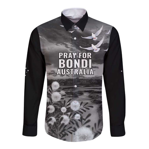 Bondi Beach Sydney Personalised Long Sleeve Button Shirt Pray For Bondi Australia - Aussie Hoodie