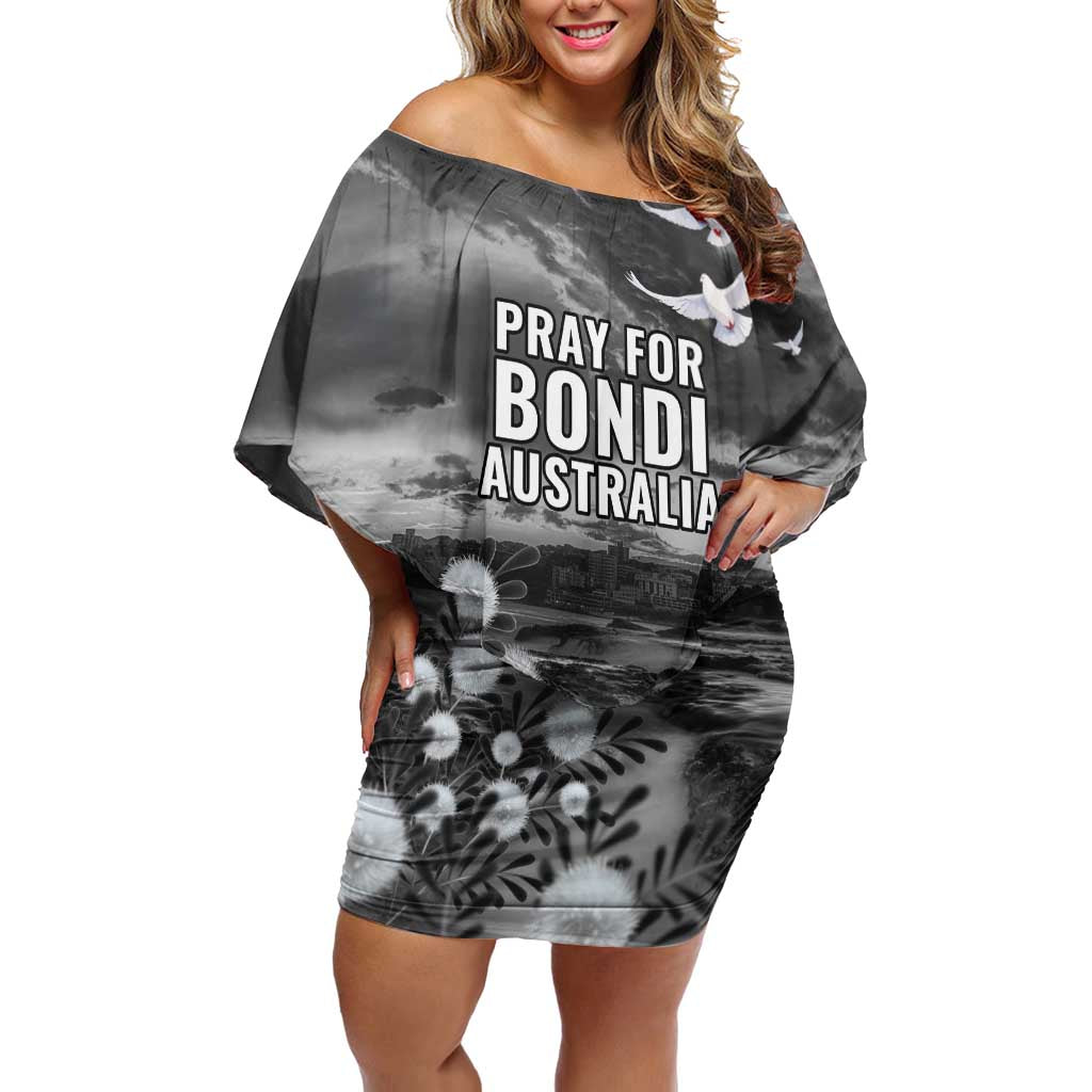 Bondi Beach Sydney Personalised Off Shoulder Short Dress Pray For Bondi Australia - Aussie Hoodie