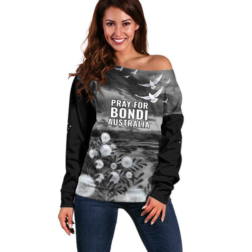 Bondi Beach Sydney Personalised Off Shoulder Sweater Pray For Bondi Australia - Aussie Hoodie
