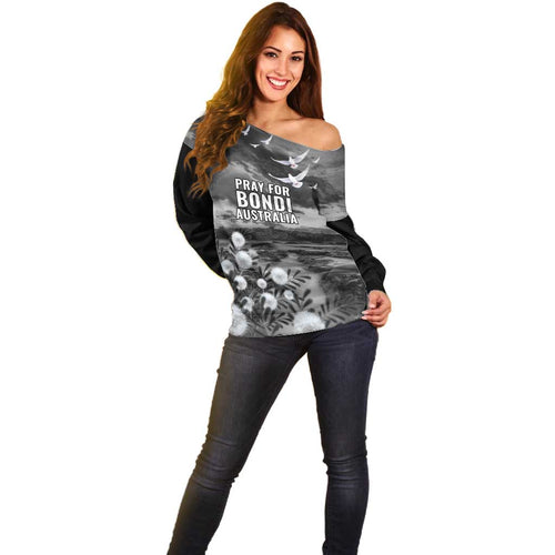Bondi Beach Sydney Personalised Off Shoulder Sweater Pray For Bondi Australia - Aussie Hoodie