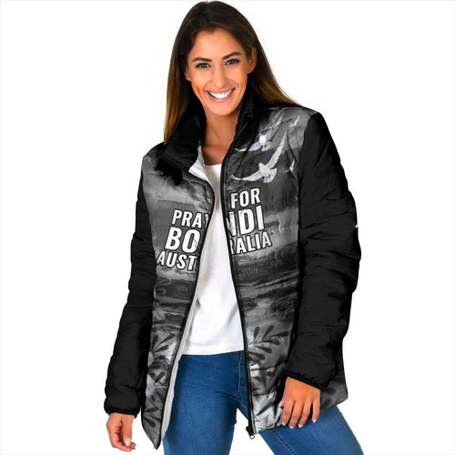 Bondi Beach Sydney Personalised Padded Jacket Pray For Bondi Australia - Aussie Hoodie