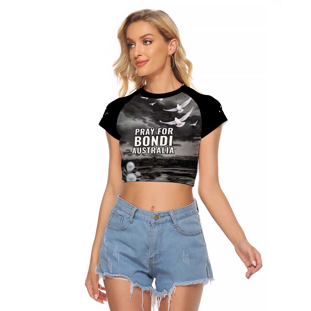 Bondi Beach Sydney Personalised Raglan Cropped T Shirt Pray For Bondi Australia - Aussie Hoodie