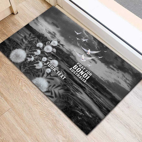 Bondi Beach Sydney Personalised Rubber Doormat Pray For Bondi Australia - Aussie Hoodie