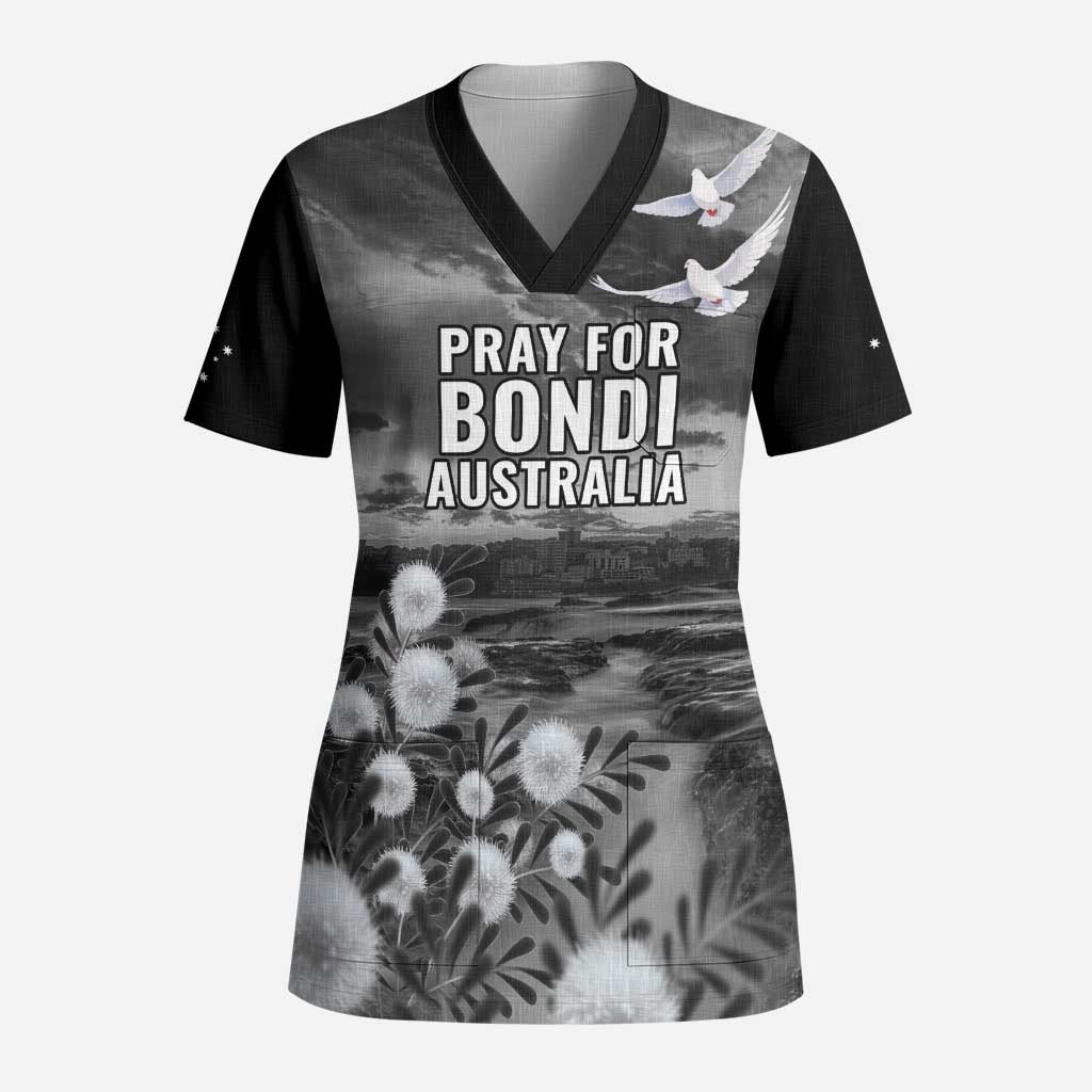Bondi Beach Sydney Personalised Scrub Top Pray For Bondi Australia - Aussie Hoodie