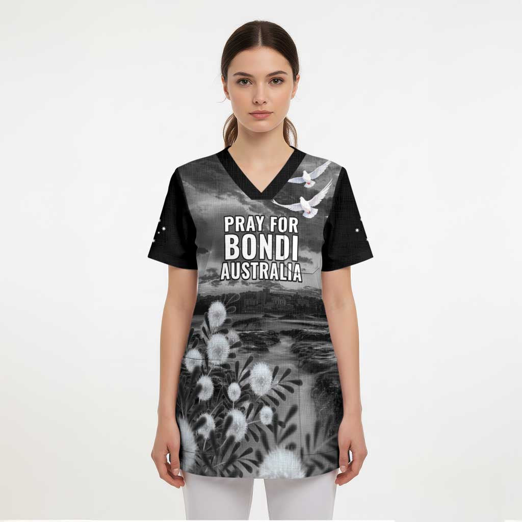 Bondi Beach Sydney Personalised Scrub Top Pray For Bondi Australia - Aussie Hoodie