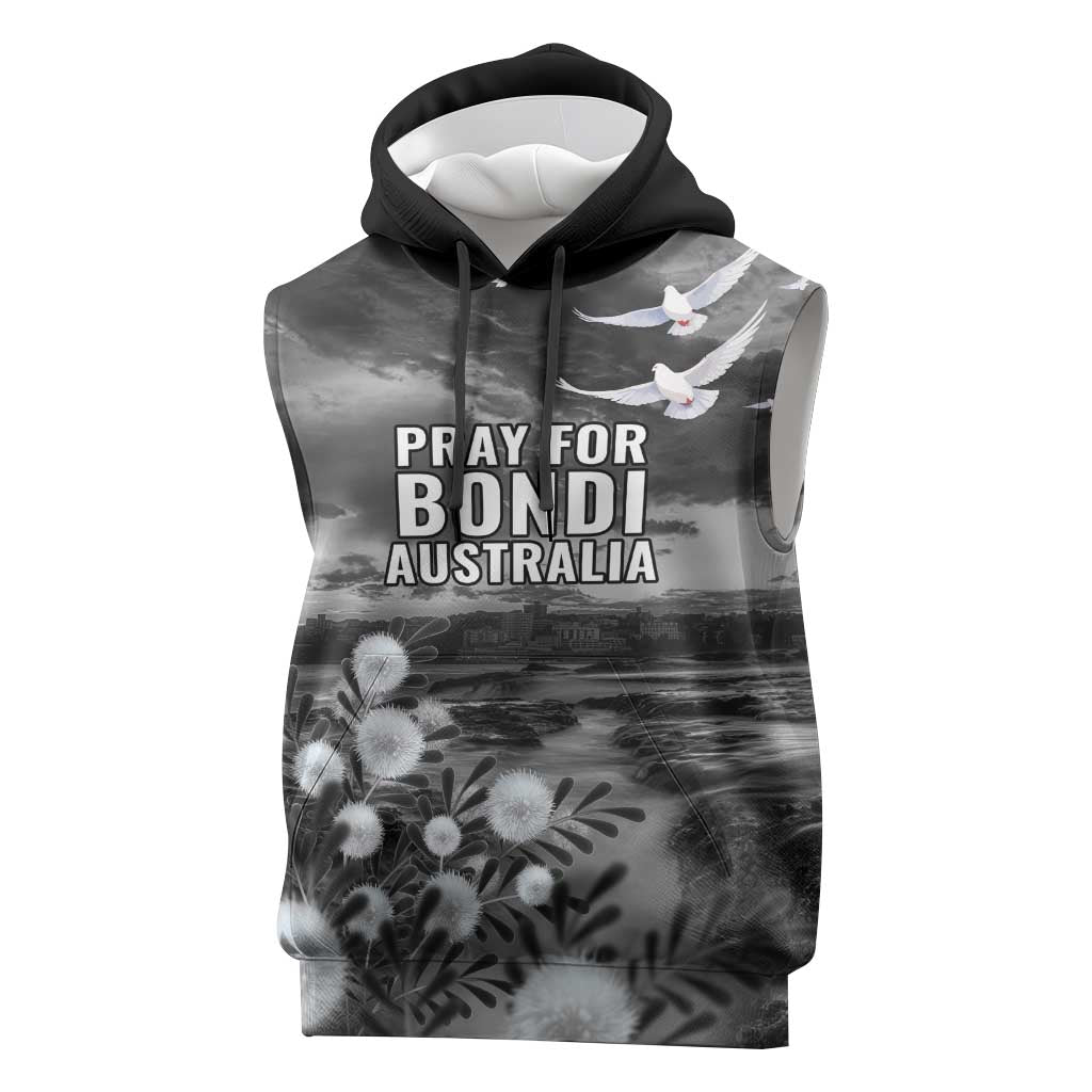 Bondi Beach Sydney Personalised Sleeveless Hoodie Pray For Bondi Australia - Aussie Hoodie