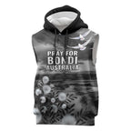 Bondi Beach Sydney Personalised Sleeveless Hoodie Pray For Bondi Australia - Aussie Hoodie