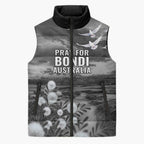 Bondi Beach Sydney Personalised Sleeveless Puffer Jacket Pray For Bondi Australia - Aussie Hoodie