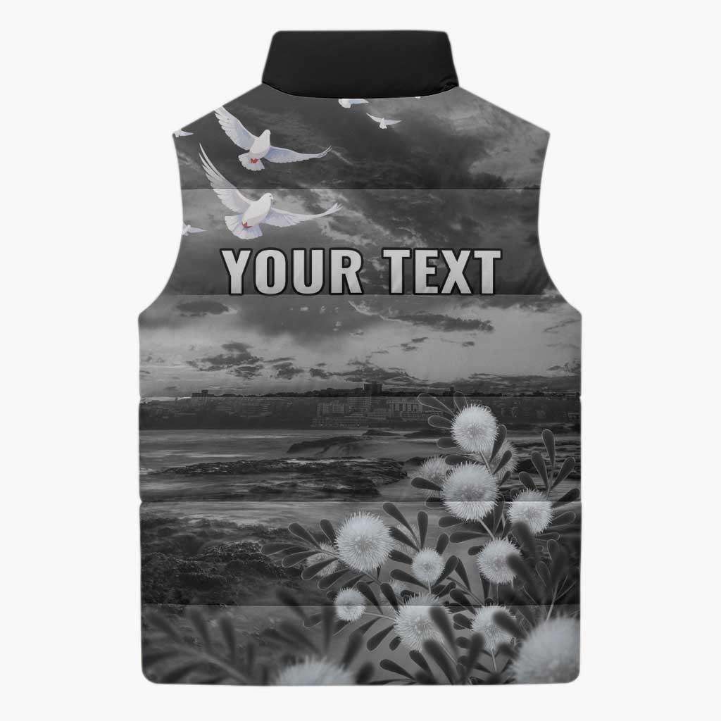 Bondi Beach Sydney Personalised Sleeveless Puffer Jacket Pray For Bondi Australia - Aussie Hoodie