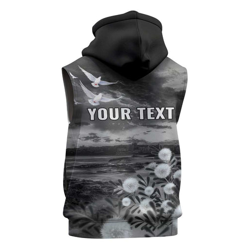 Bondi Beach Sydney Personalised Sleeveless Zip Hoodie Pray For Bondi Australia - Aussie Hoodie