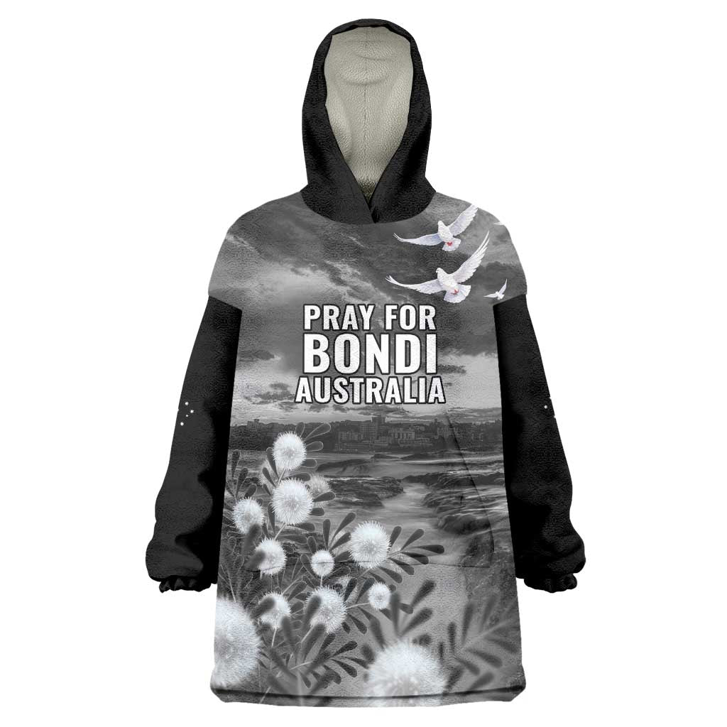 Bondi Beach Sydney Personalised Wearable Blanket Hoodie Pray For Bondi Australia - Aussie Hoodie