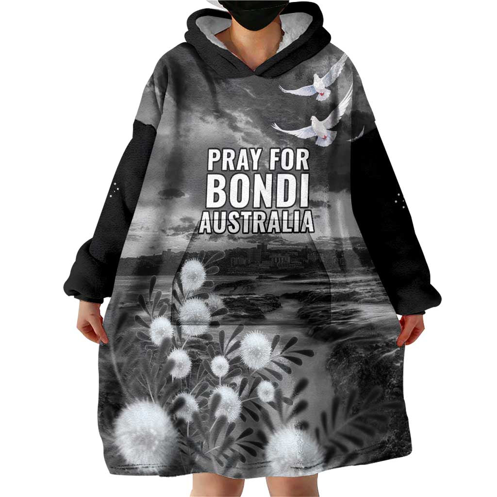 Bondi Beach Sydney Personalised Wearable Blanket Hoodie Pray For Bondi Australia - Aussie Hoodie