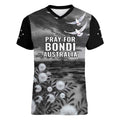 Bondi Beach Sydney Personalised Women V-Neck T-Shirt Pray For Bondi Australia - Aussie Hoodie