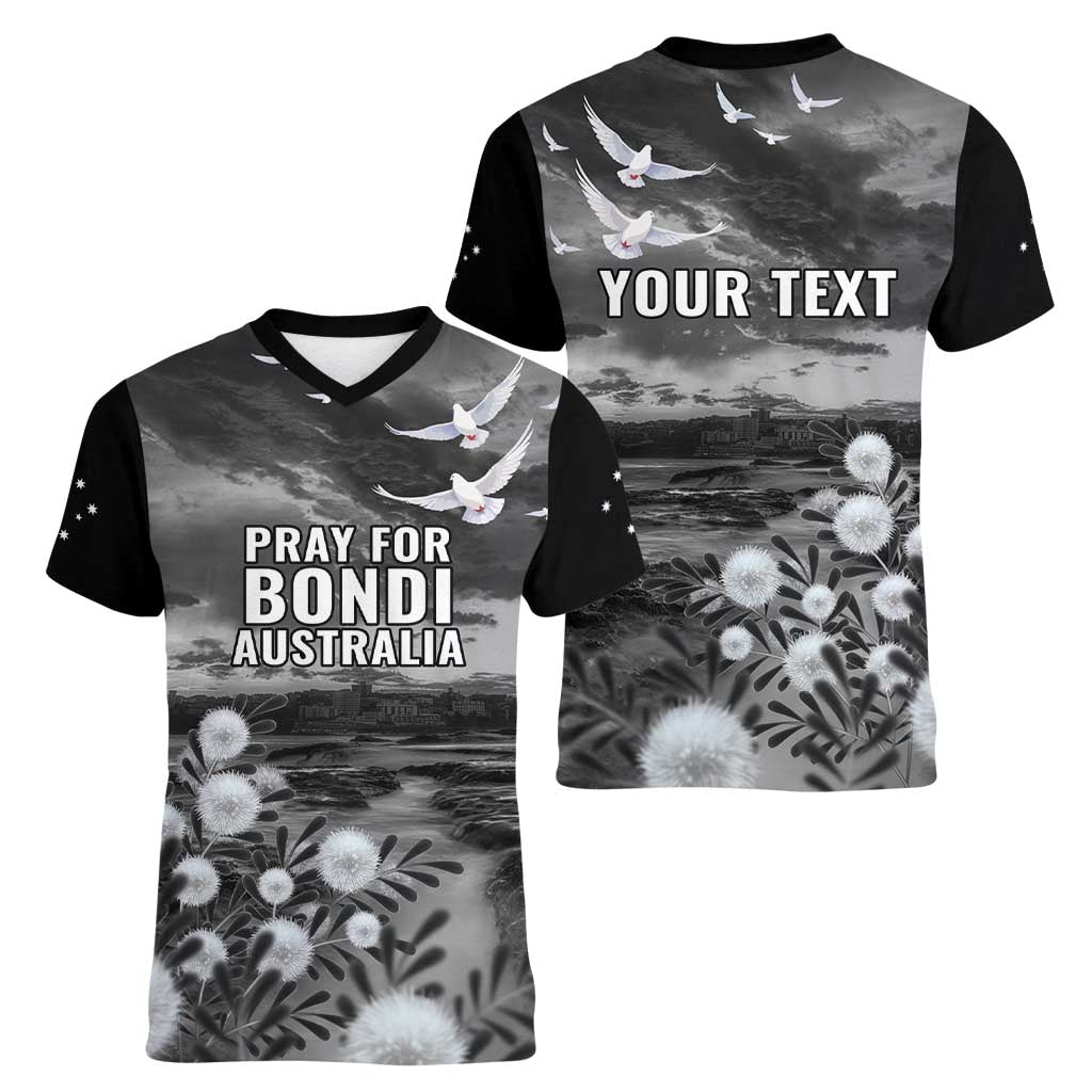 Bondi Beach Sydney Personalised Women V-Neck T-Shirt Pray For Bondi Australia - Aussie Hoodie