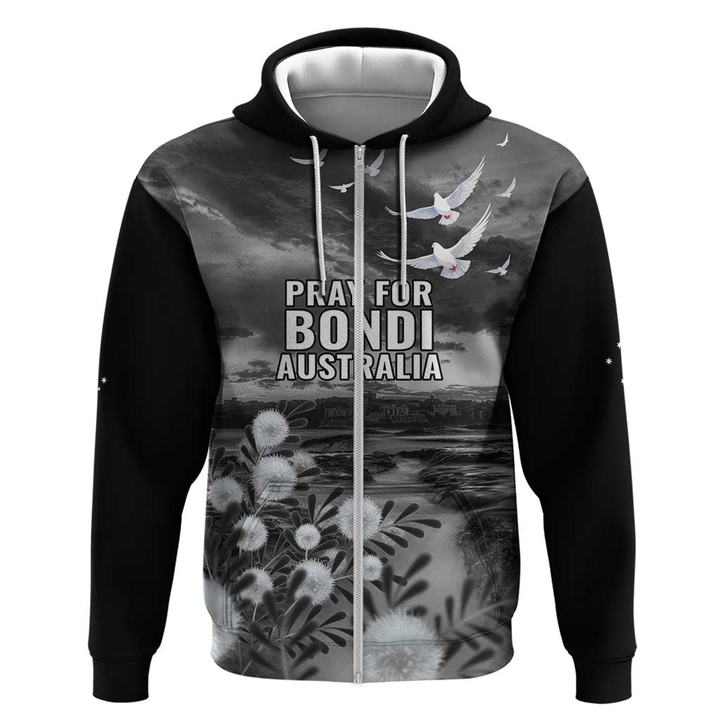 Bondi Beach Sydney Personalised Zip Hoodie Pray For Bondi Australia - Aussie Hoodie