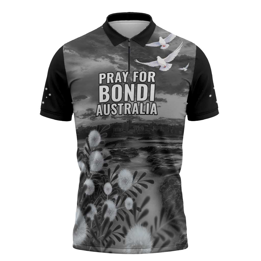 Bondi Beach Sydney Personalised Zipper Polo Shirt Pray For Bondi Australia - Aussie Hoodie