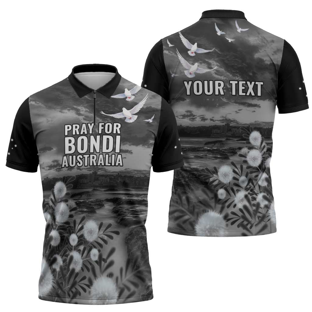 Bondi Beach Sydney Personalised Zipper Polo Shirt Pray For Bondi Australia - Aussie Hoodie