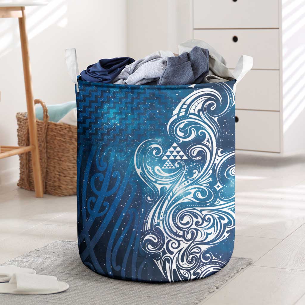 Matariki Galaxy Laundry Basket Maori Taniko Pattern