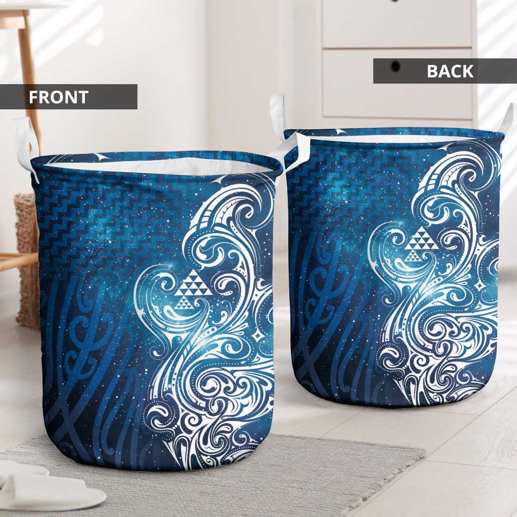 Matariki Galaxy Laundry Basket Maori Taniko Pattern