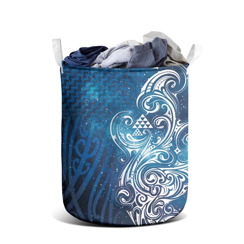 Matariki Galaxy Laundry Basket Maori Taniko Pattern