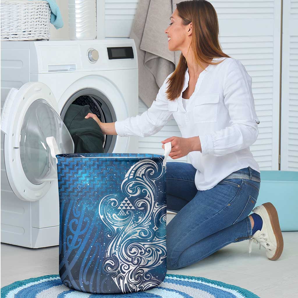 Matariki Galaxy Laundry Basket Maori Taniko Pattern
