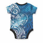 Matariki Galaxy Baby Onesie Maori Taniko Pattern
