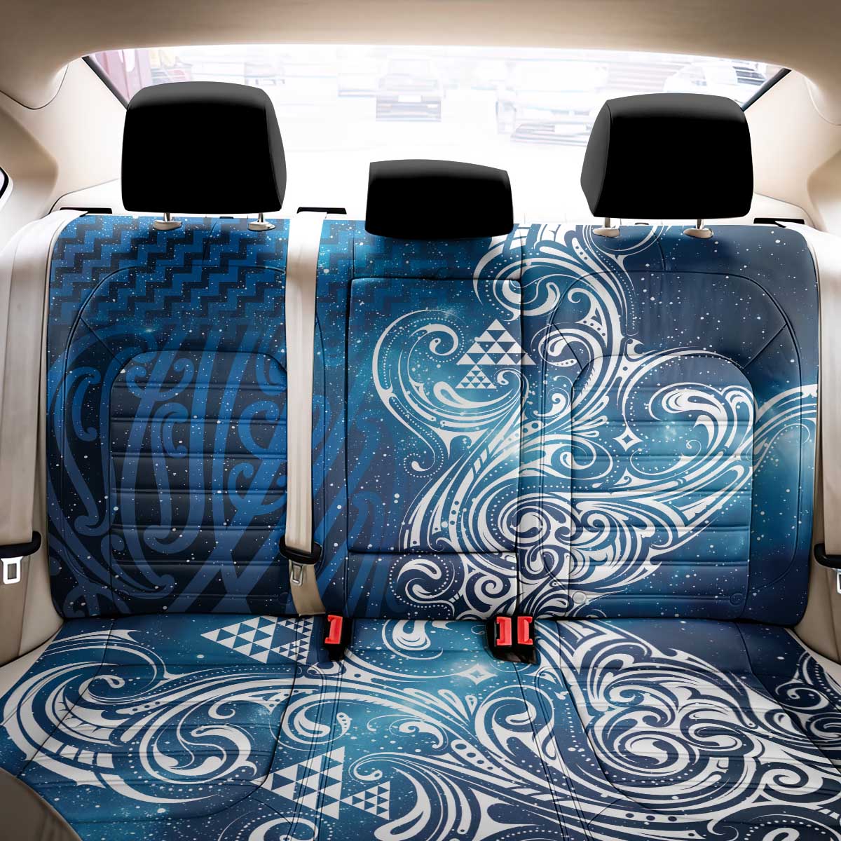 Matariki Galaxy Back Car Seat Cover Maori Taniko Pattern