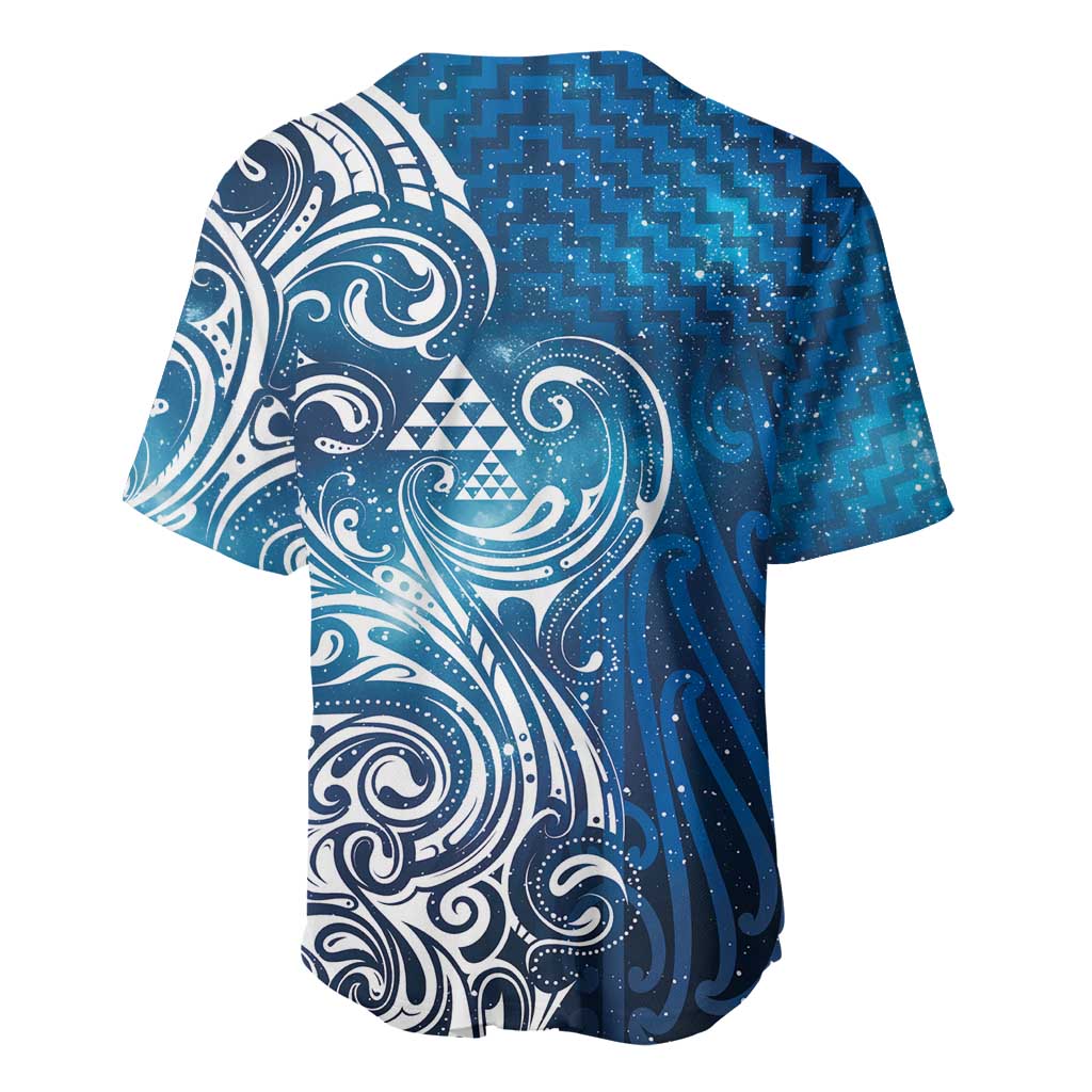 Matariki Galaxy Baseball Jersey Maori Taniko Pattern