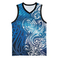 Matariki Galaxy Basketball Jersey Maori Taniko Pattern