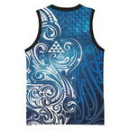 Matariki Galaxy Basketball Jersey Maori Taniko Pattern
