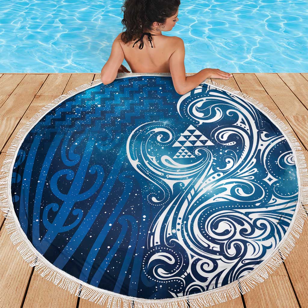 Matariki Galaxy Beach Blanket Maori Taniko Pattern