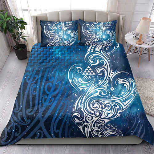 Matariki Galaxy Bedding Set Maori Taniko Pattern