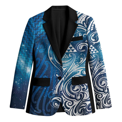 Matariki Galaxy Blazer Maori Taniko Pattern