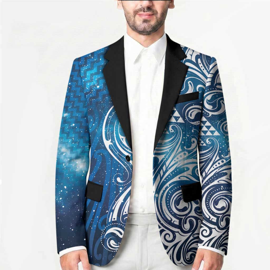 Matariki Galaxy Blazer Maori Taniko Pattern