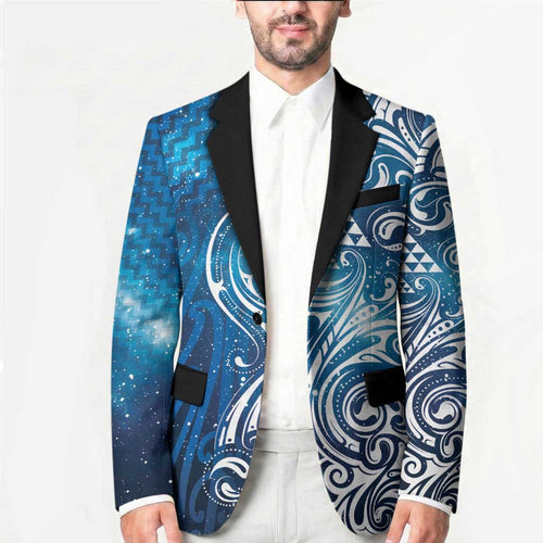 Matariki Galaxy Blazer Maori Taniko Pattern