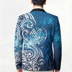 Matariki Galaxy Blazer Maori Taniko Pattern