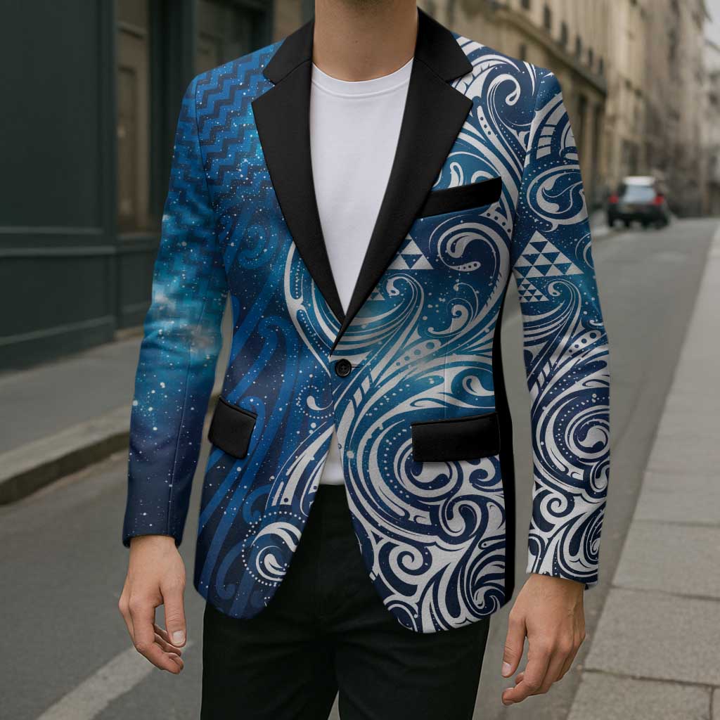 Matariki Galaxy Blazer Maori Taniko Pattern