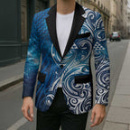 Matariki Galaxy Blazer Maori Taniko Pattern