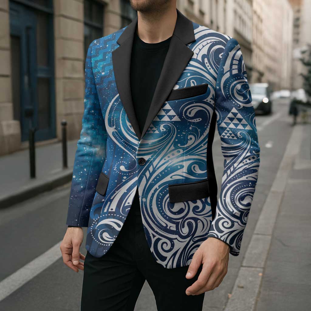 Matariki Galaxy Blazer Maori Taniko Pattern