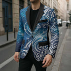 Matariki Galaxy Blazer Maori Taniko Pattern